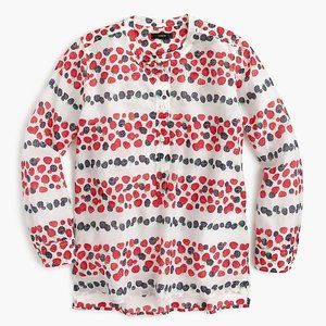NWT Sz 8 J.Crew Berry print popover shirt